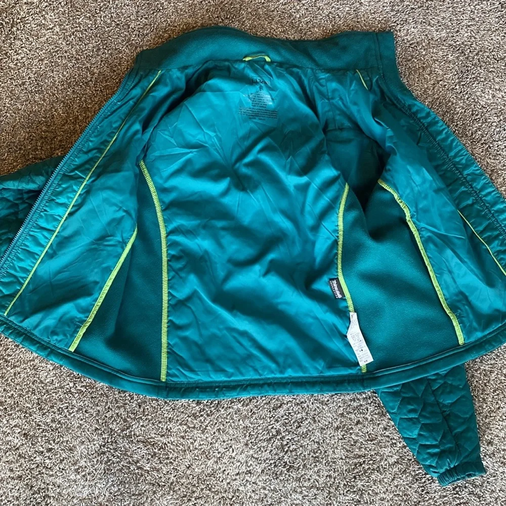 L.L. Bean EUC Teal Thinsulate Mock Collar Mixed Media Puffer Jacket, Women’s S - Picture 12 of 15